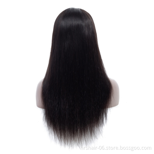 Indian straight hair Swiss Lace Frontal Wig 12-28 Inch Glueless Lace Front Wigs Natural Black Wigs For Black Women